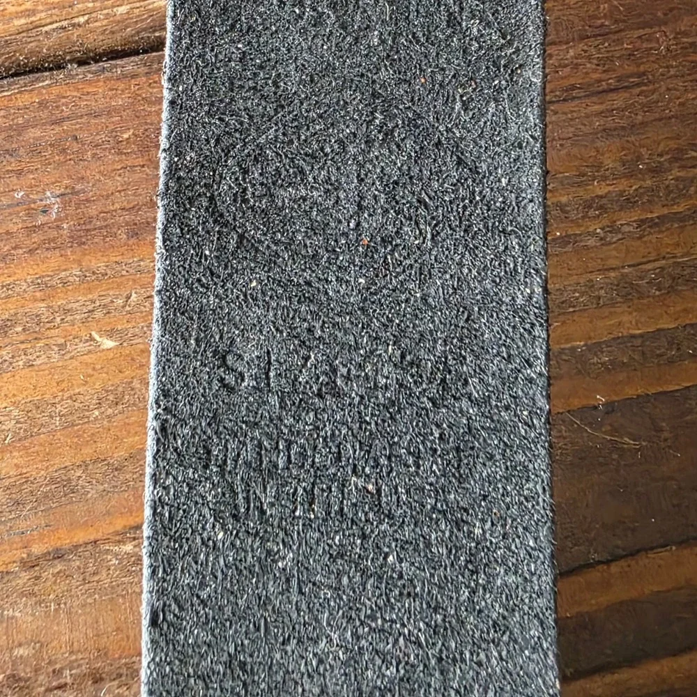 Genuine Leather black belt with silver buckle size 38 unknown brand